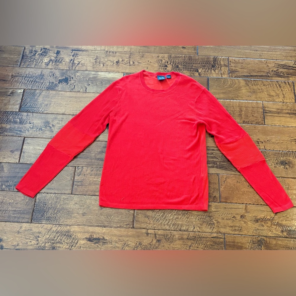 Armani Exchange Bold Red long sleeve Top
